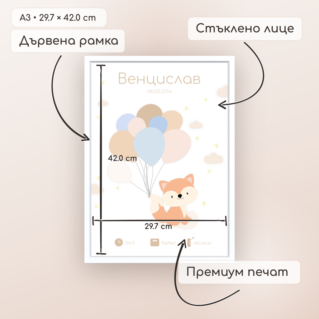 Бебешка визитка "Be Smart Azure"