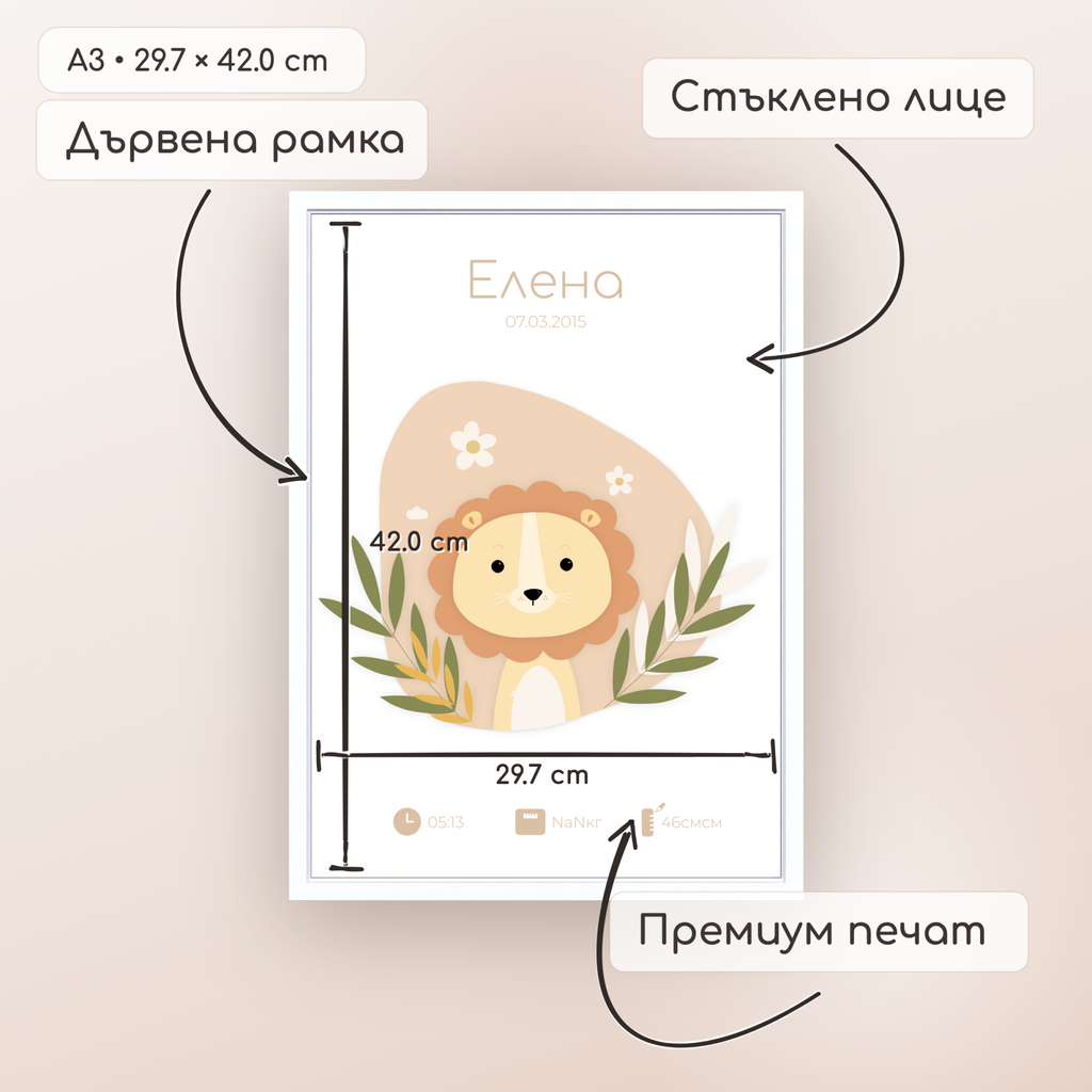 Бебешка визитка "Be Brave"