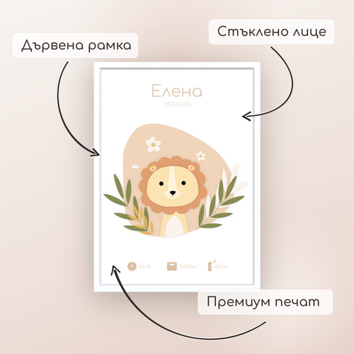 Бебешка визитка "Be Brave"