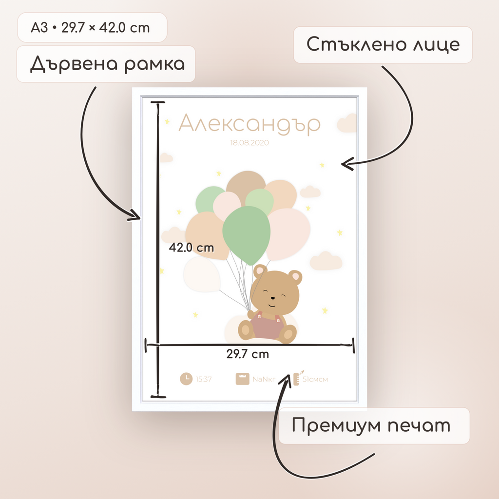 Бебешка визитка "Be Wild Verdant"