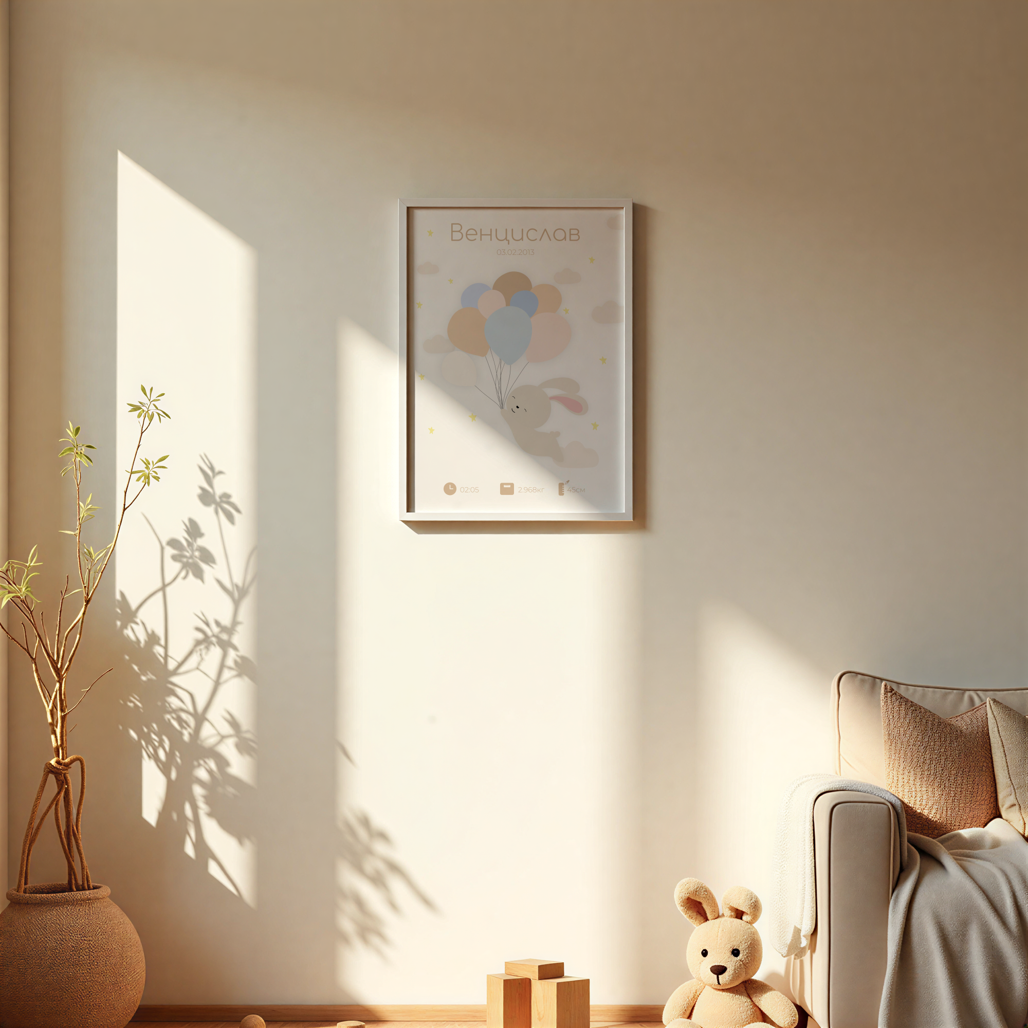 Бебешка визитка "Be Cuddly Azure"